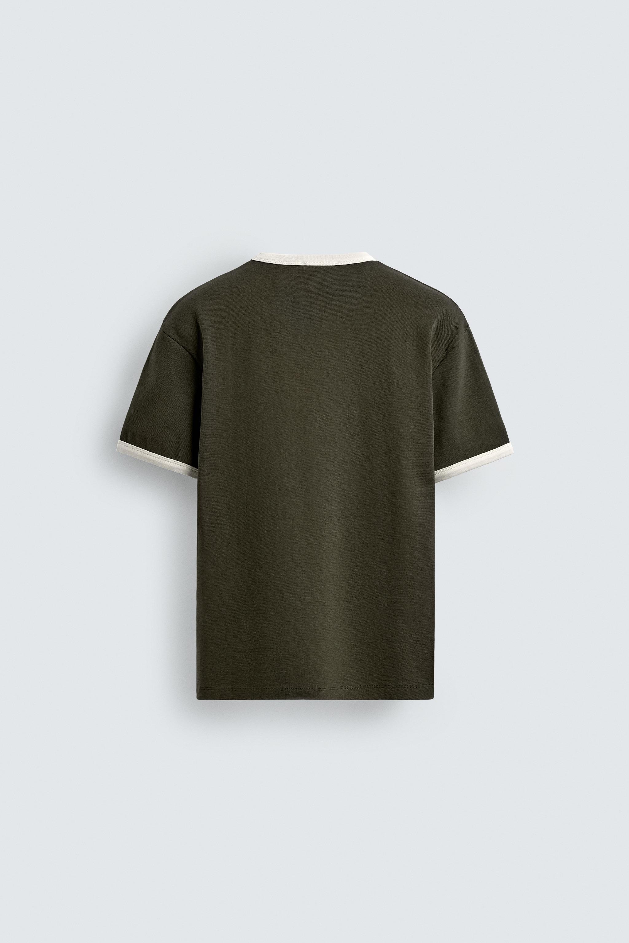 BASIC CONTRAST RIB T-SHIRT
